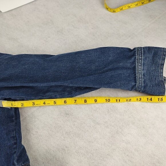 Jones New York Signature Blue Denim Jacket Snap Front Collared Waist Tie Size 1X - Picture 9 of 11